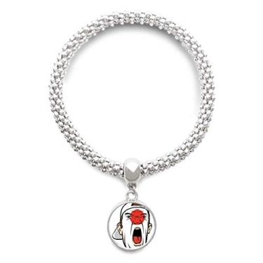 Imagem de DIYthinker Pulseira de prata para maquiagem facial com bandeira do Japão, pingente de corrente ajustável, NA, Na