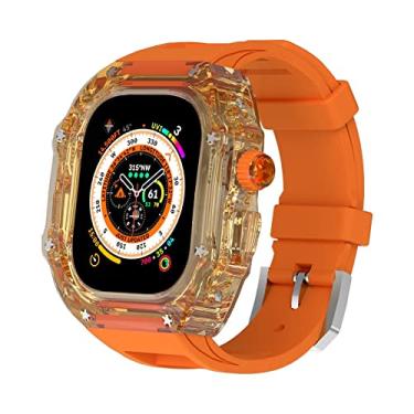 Imagem de SDUTIO para Apple Watch Band 8 Ultra 49mm Watch Band Case Transparente (Cor: B, Tamanho: 44/45mm)