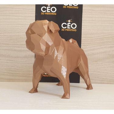 Imagem de Pug Decorativo Lowpolly Com 14 Cm De Altura