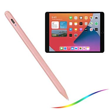 Imagem de Lápis Stylus 2020 iPad 8ª geração de 10,2 polegadas com rejeição de palma tipo C carga 1,5 mm substituível ponta fina 2ª caneta ativa compatível com Apple Pencil para iPad 10,2 polegadas 8ª geração de caneta de desenho, rosa