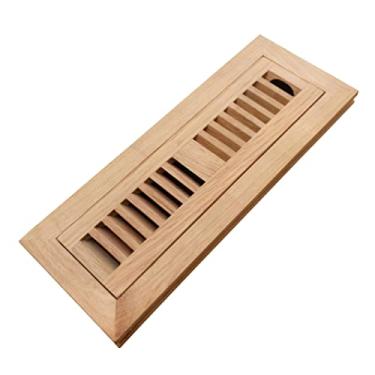 Imagem de Homewell capa para ventilação de piso de madeira de carvalho, ventilação de montagem nivelada, 5 x 30 cm, inacabada, 2" x 10" with damper, Red Oak