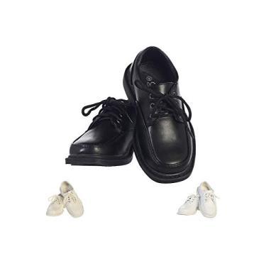 Imagem de Sapato social infantil masculino Lito – comunhão com cadarço – casamento, formatura, sapato fosco formal, Preto, 5 Big Kid