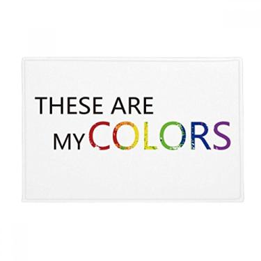 Imagem de DIYthinker LGBT Tapete de porta de banheiro com bandeira de arco-íris Estas são minhas cores, tapete antiderrapante