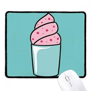 Imagem de Mousepad rosa Sweet Cup Sorvete borda costurada tapete de borracha para jogos