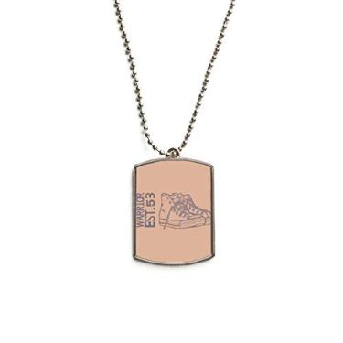 Imagem de DIYthinker Ilustração de sapatos de lona pintados à mão, corrente de aço inoxidável, pingente de identificação de cachorro colar para animais de estimação