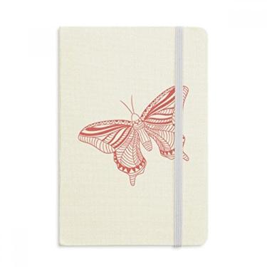 Imagem de Caderno de pipa borboleta rosa com capa dura em tecido oficial diário clássico
