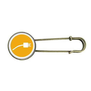 Imagem de Cabo de carregamento laranja, cabo de carregamento retrô, broche de metal