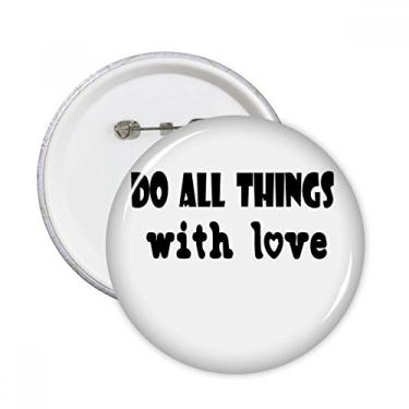 Imagem de Palavra Inglesa Design Things with Love Broches Redondos Emblema Decoração Roupas 5 peças Presente