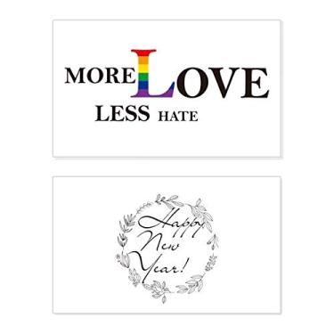 Imagem de LGBT Bandeira de arco-íris mais amor menos ódio ano novo cartão felicitações mensagem presente