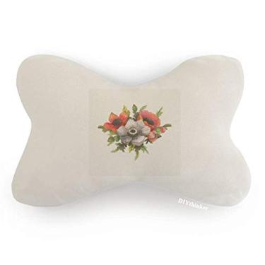 Imagem de DIYthinker Almofada de apoio de cabeça para decoração de pescoço de milho com pintura de plantas de flores