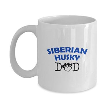 Imagem de Caneca divertida siberiana Husky Couple – pai Husky siberiano – mãe Husky siberiana – presente siberiano Husky Lover – ideia única de presentes de cerâmica (papai)