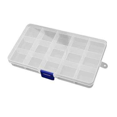 Imagem de LEIPUPA Caixa de plástico transparente para palhetas Plectrum com 15 peças de guitarra em grade