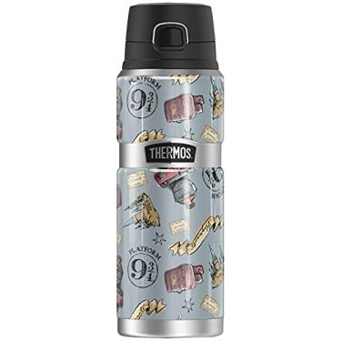 Imagem de Harry Potter Aquarela Hogwarts Express Pattern THERMOS Stainless King Garrafa de Bebida de A o Inoxid vel, Isolada a V cuo e Parede Dupla, 680 g