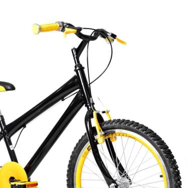 Imagem de Bicicleta Infantil Aro 20 Aero e Acelerador Preta e Amarela
