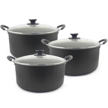 Imagem de Kit 3 Caçarola Dona Chefa Grande Antiaderente 28cm 30cm 32cm