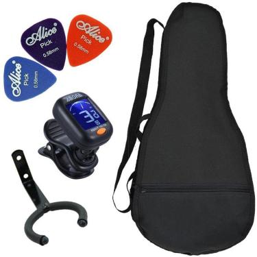 Imagem de Kit Acessórios Carbon Cavaquinho Com Capa Palhetas Afinador Suporte Cvx03