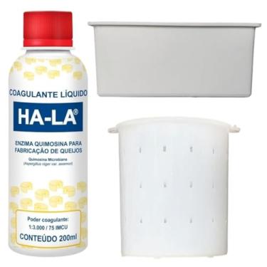 Imagem de Coagulante Líquido Coalho Ha-la 200ml + Forma Queijos Minas Frescal 500g + Forma Mussarela 1Kg