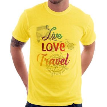 Imagem de Camiseta Live Love Travel - Foca Na Moda