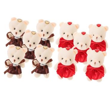 Imagem de BRIGHTFUFU 10 Pcs boneca de urso mini urso comum Valentines luxuoso brinquedo de pelúcia decorações para árvores de natal pingentes de saco de urso de pelúcia decorações penduradas chave bebê