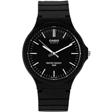 Imagem de Casio Relógio unissex MW-240-1EVCF clássico analógico mostrador quartzo preto, Preto/prata, Relógio de quartzo