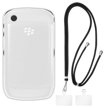 Imagem de Shantime Capa curva BlackBerry 8520 + cordões universais para celular, pescoço/transversal com alça macia de silicone TPU capa amortecedora para BlackBerry Gêmeos