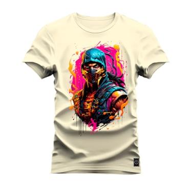 Imagem de Camiseta Plus Size Unissex Algodão Macia Premium Estampada Cavaleiro Squid Perola G4