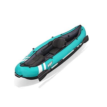 Imagem de Bestway Hydroforce Ventura Kayak Conjunto de barco inflável para 1 pessoa, conjunto de barco inflável com bomba manual, remo e bolsa de armazenamento, vários estilos, azul claro