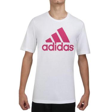 Imagem de Camiseta Adidas Essentials Big Logo Branca E Pink