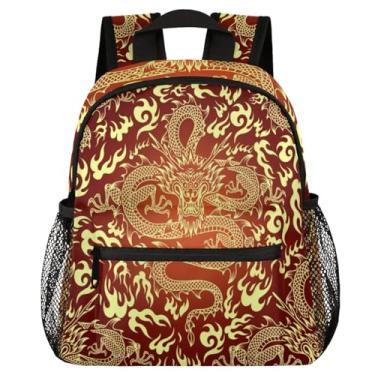 Imagem de Mochila de dragão vermelho chinês antigo para meninas mochila de escola primária para crianças mochila escolar para jardim de infância escola primária ensino médio com vários bolsos alça de ombro