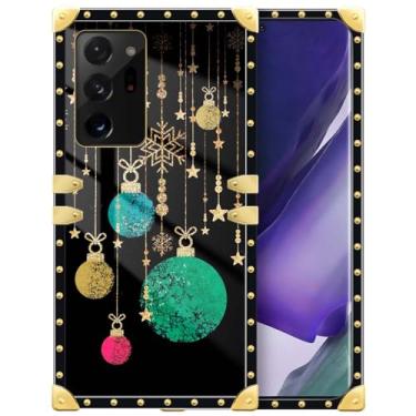 Imagem de Yuning419 Capa compatível com Samsung Galaxy Note 20 Ultra, capas de telefone de decorações de Natal para meninas, capa protetora de policarbonato rígido à prova de choque quadrado luxuoso TPU macio à prova de choque para Galaxy Note 20 Ultra 6,9 polegadas