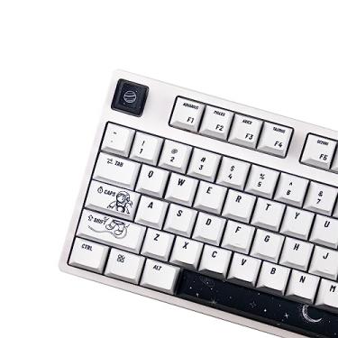Imagem de Space Man Keycap Cherry Profile 140 teclas brancas PBT teclas DYE Sublimação ANSI Layout com ISO Enter para Outemu Gateron Kailh Cherry MX Switches Teclado Mecânico
