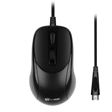 Imagem de MCSaite Mouse óptico PS2 com fio – 3 botões com resolução de 1000 DPI para PC, desktop, laptop, computador, preto