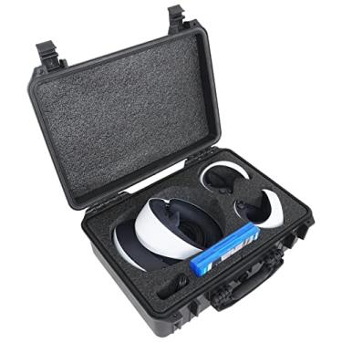 Imagem de Case Club Capa rígida de transporte - serve para fones de ouvido PlayStation VR2, 2 controles sensoriais, cabos, 2 jogos e acessórios pequenos! Capa bloqueável com espuma pré-cortada com absorção de