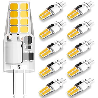 Imagem de Lâmpada LED G4 3W equivalente a 20W-25W T3 JC Tipo Bi-Pin G4 Base Lâmpada halógena AC/DC 12V Branco quente 3000K G4 Lâmpada para luz de disco, RV, iluminação sob o balcão, luz sob o armário (pacote com 10)