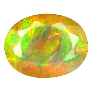 Imagem de 1,35 ct AAA+ Gem de qualidade corte oval (10 x 7 mm) opala arco-íris não aquecida genuína e extraída da pedra preciosa solta da Terra