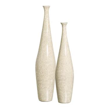 Imagem de Vaso de Chão Grande de Cerâmica Dupla Faenza Bege Petra