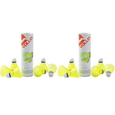 Imagem de Kit 12 Unidades de Petecas Esportiva Badminton Leve Resistente Feita de Nylon Vollo