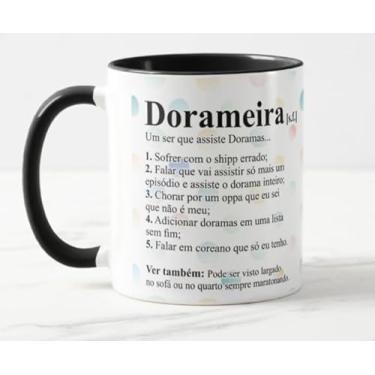 Imagem de Caneca Dorama Significado Dorameira Check Int Preto