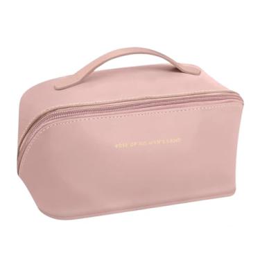 Imagem de Necessaire Feminina Grande para Maquiagem e Cosméticos - Impermeável em Couro Sintético (ROSA)