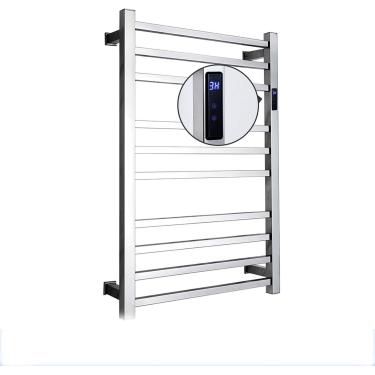 Imagem de Toalheiro aquecido, aquecedor de toalhas elétrico de aço inoxidável, rack de secagem aquecido para banheiro de 10 barras, toalheiro de design plug-iardwired montado na parede, 1, com fio