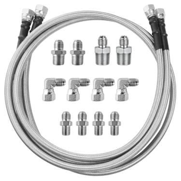 Imagem de Linhas de resfriamento de transmissão – Linhas trançadas de aço inoxidável MuHize Upgrade 6AN 132 cm para Chevy Ford Mopar GM Buick Cadillac, kit de mangueira de refrigeração de transmissão compatível com TH350 700R4 TH400