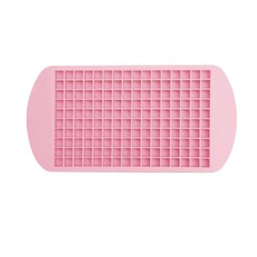 Imagem de FUYTERY Mini Bandejas de Cubos de Gelo 160 Grades Cubo de Silicone Cozinha Geladeira Molde para Resfriar Bebidas de Coquetel de Uísque Liberação Reutilizável (Rosa)