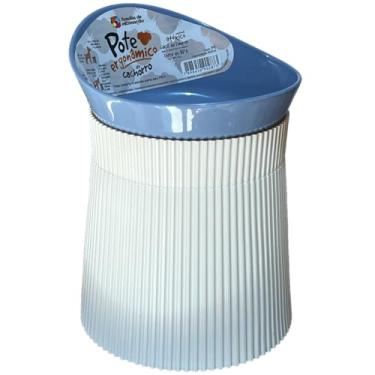 Imagem de Comedouro Elevado Alto Postura Pet 500ml Cães Cachorro Gato Família de Estimação (Azul)