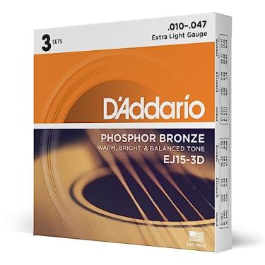Imagem de Encordoamento Para Violão Aço Phosphor Bronze Extra Leve .010-.047 D'Addario EJ15-3D