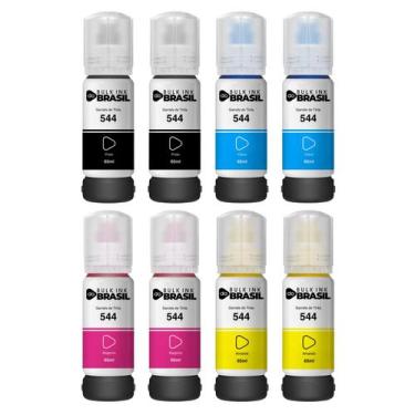 Imagem de Kit 08 Refil de Tinta Para T544 para impressora  L3250, L3210, L5290, 