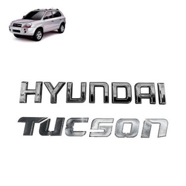 Imagem de Kit Emblema Letreiro Hyu Tucson 2006 à 2024 Cromado Traseiro - Fegara