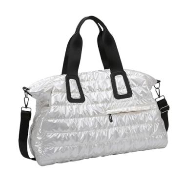 Imagem de YIJU Bolsa de viagem esportiva grande para academia, bolsa tiracolo para roupas femininas, bolsa de mão para pernoite, para esportes ao ar livre, Branco