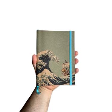 Imagem de Sketchbook Caderno One Piece Barco Pirata com Elástico e Marca Página Aquarela (Branco 180g 80 Páginas, M (10x14cm))