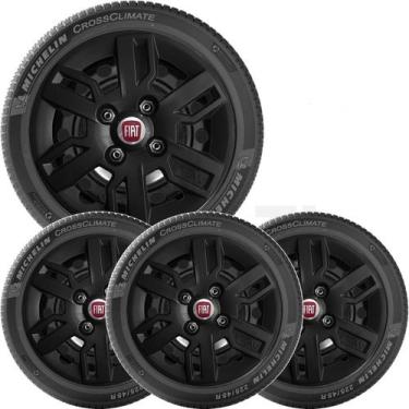 Imagem de 4x Calota Fiat Uno Way Aro 13 Preto Emblema Original 227cb - Grid