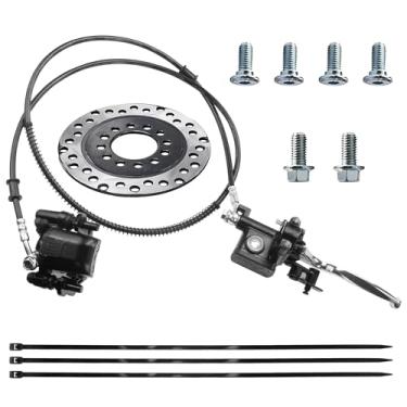 Imagem de PRO BAT Pinça de sistema de freio a disco hidráulico traseiro ATV Quad Conjunto de freio de mão traseiro Pinça de cilindro mestre vem com pastilhas de freio Dis para carrinho quadriciclo ATV 50cc 70cc
